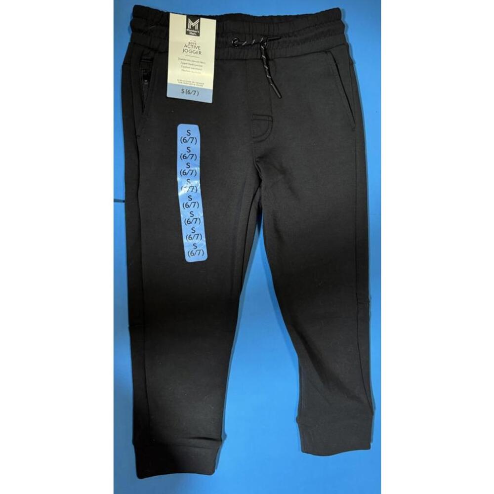 Member's Mark Kids Black Joggers Fleece Lined Boys Size S  (6/7) NWT
